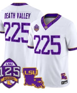 Death Valley Jersey #225 LSU Tigers Silent Season of 1918 Louisiana Patch Stitched by My Store NCAA Football Jerseys