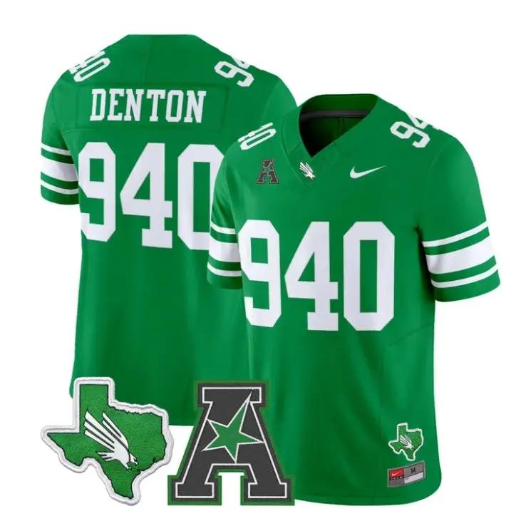 Denton Jersey #940 North Texas Mean Green 2026 Vapor All Stitched by My Store NCAA Football Jerseys