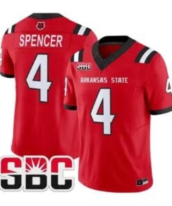 Devin Spencer Jersey #4 Arkansas State Red Wolves 2026 Stitched by My Store NCAA Football Jerseys