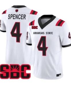 Devin Spencer Jersey #4 Arkansas State Red Wolves 2026 Stitched by My Store NCAA Football Jerseys