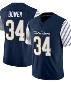 Drayk Bowen Jersey #34 Notre Dame Fighting Irish 2018 Shamrock Series Stitched by My Store NCAA Football Jerseys