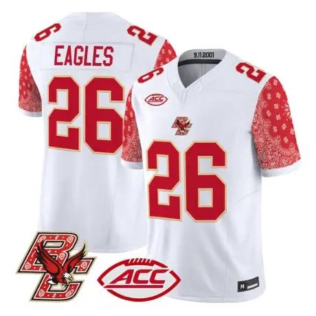 Eagles Jersey #26 Boston College Eagles Red Bandanna 2026 All Stitched by My Store NCAA Football Jerseys