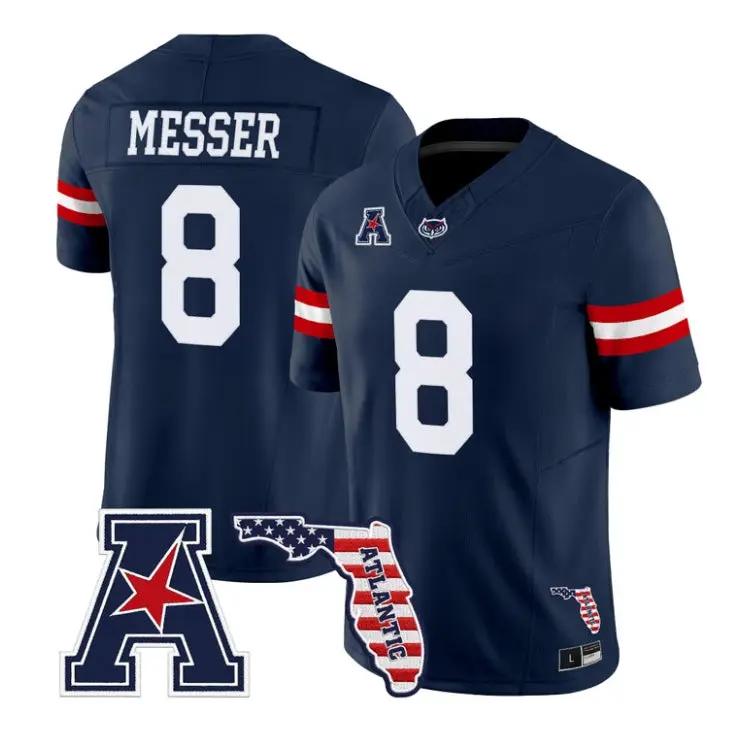 Easton Messer Jersey #8 Florida Atlantic Owls 2026 Florida Patch Stitched by My Store NCAA Football Jerseys