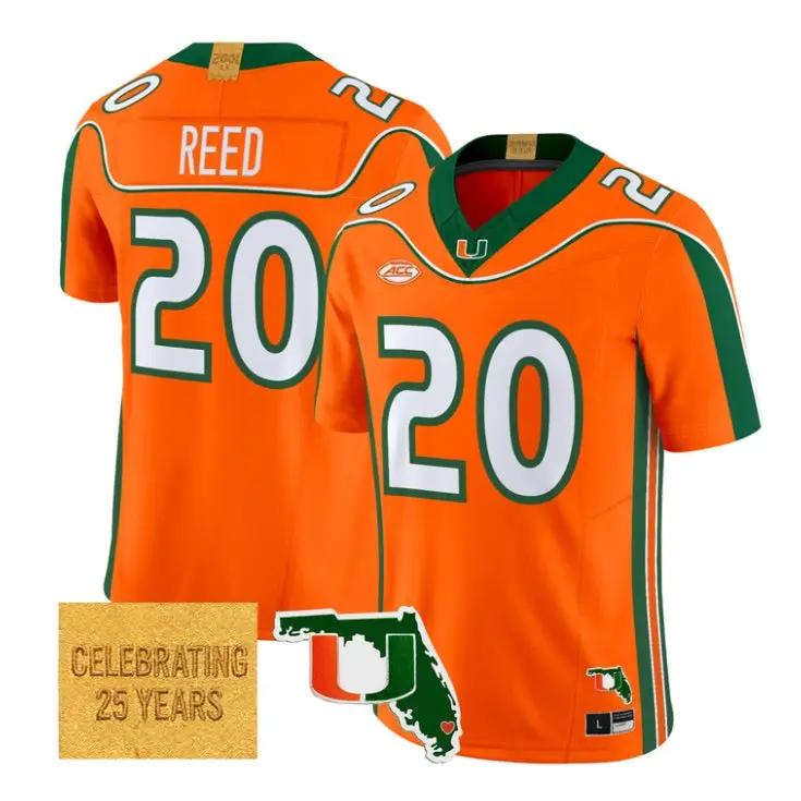 Ed Reed Jersey #20 Miami Hurricanes 2001 Throwback 2026 Limited Stitched by My Store NCAA Football Jerseys