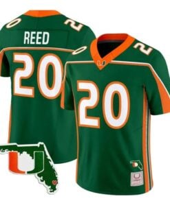 Ed Reed Jersey #20 Miami Hurricanes Throwback 2026 Florida Patch Stitched by My Store NCAA Football Jerseys