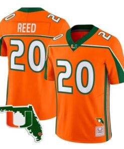 Ed Reed Jersey #20 Miami Hurricanes Throwback 2026 Florida Patch Stitched by My Store NCAA Football Jerseys