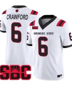 Ethan Crawford Jersey #6 Arkansas State Red Wolves 2026 Stitched by My Store NCAA Football Jerseys