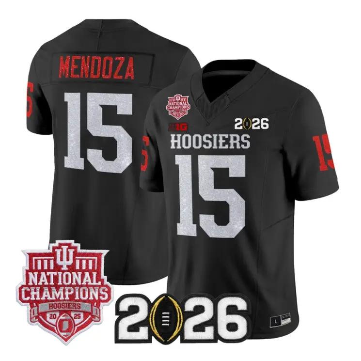 Fernando Mendoza Jersey #15 Indiana Hoosiers 2026 Glitter Stitched by My Store NCAA Football Jerseys
