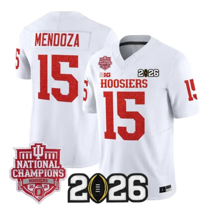 Fernando Mendoza Jersey #15 Indiana Hoosiers 2026 Glitter Stitched by My Store NCAA Football Jerseys