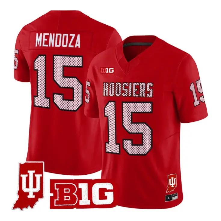 Fernando Mendoza Jersey #15 Indiana Hoosiers 90s Throwback 2026 Stitched by My Store NCAA Football Jerseys
