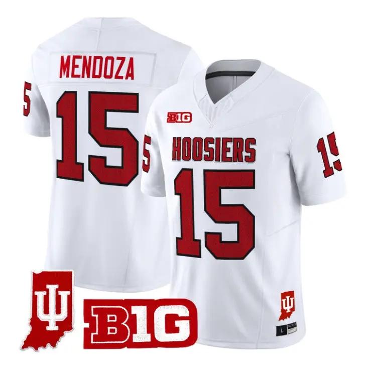 Fernando Mendoza Jersey #15 Indiana Hoosiers 90s Throwback 2026 Stitched by My Store NCAA Football Jerseys