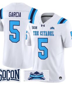 Gavin Garcia Jersey #5 The Citadel Bulldogs 2026 Vapor Limited Stitched by My Store NCAA Football Jerseys
