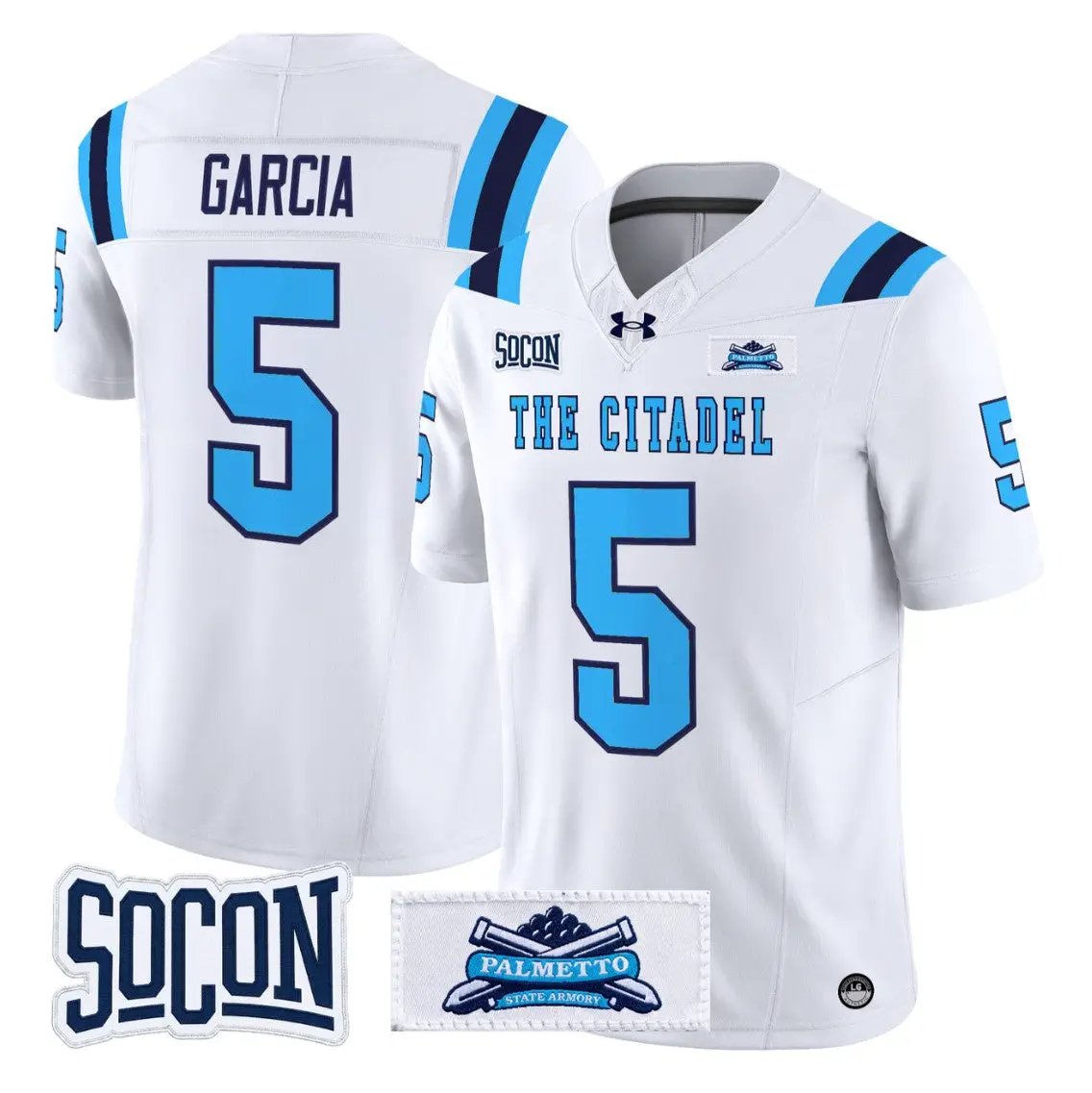 Gavin Garcia Jersey #5 The Citadel Bulldogs 2026 Vapor Limited Stitched by My Store NCAA Football Jerseys