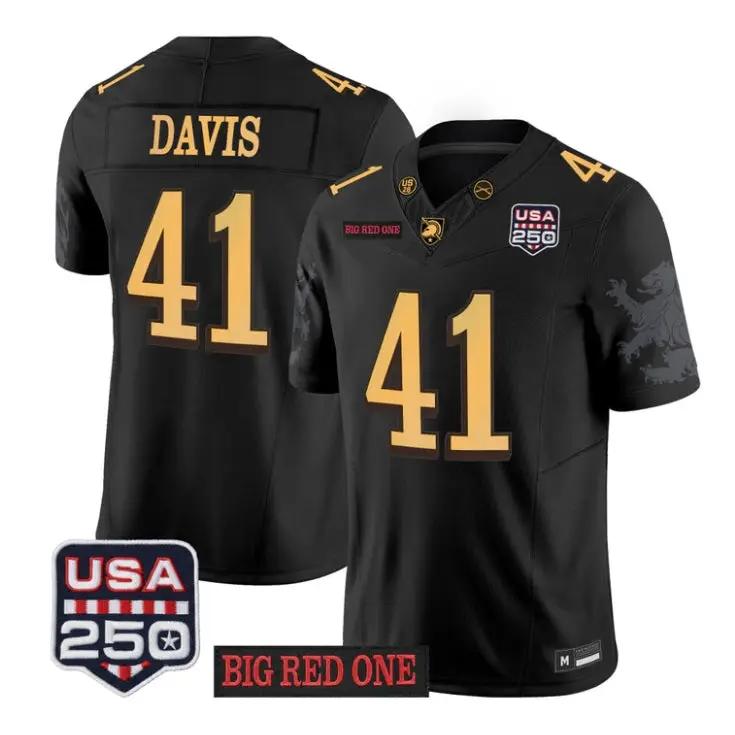 Glenn Davis Jersey #41 Army Black Knights 2026 Big Red One USA250 Patch Stitched by My Store NCAA Football Jerseys