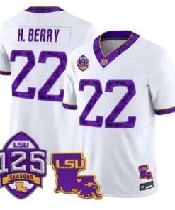 Harlem Berry Jersey #22 LSU Tigers Silent Season of 1918 Louisiana Patch Stitched by My Store NCAA Football Jerseys