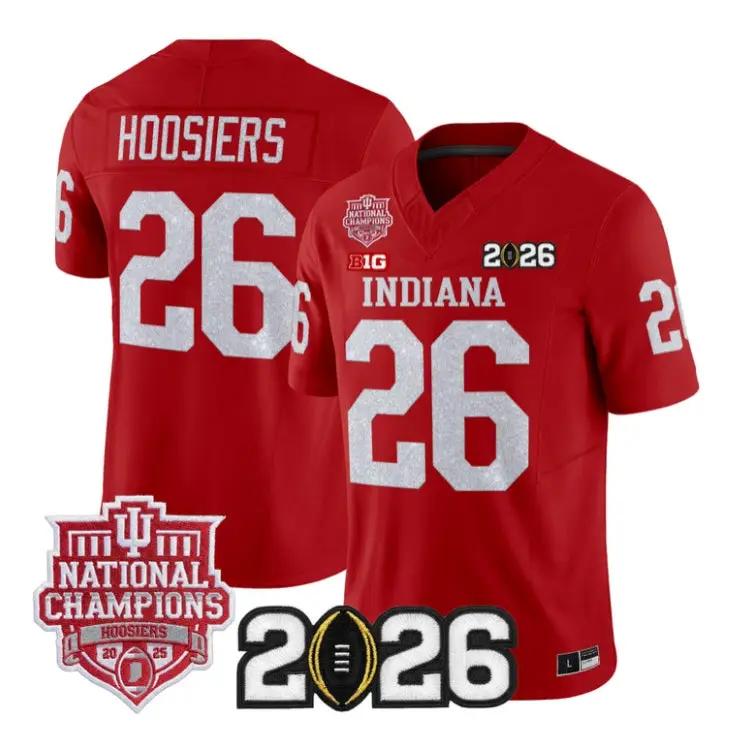 Hoosiers Jersey #26 Indiana Hoosiers 2026 Glitter Limited All Stitched by My Store NCAA Football Jerseys