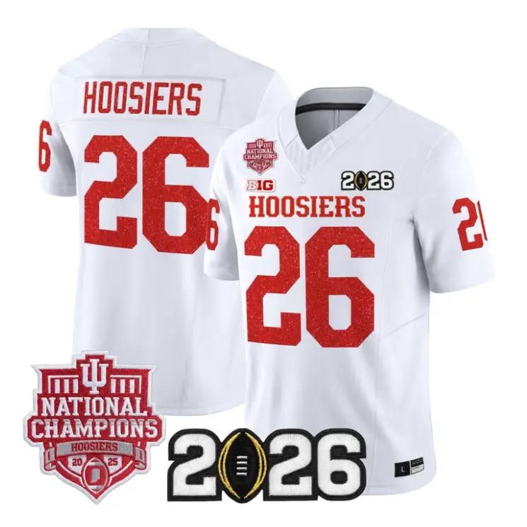 Hoosiers Jersey #26 Indiana Hoosiers 2026 Glitter Limited All Stitched by My Store NCAA Football Jerseys
