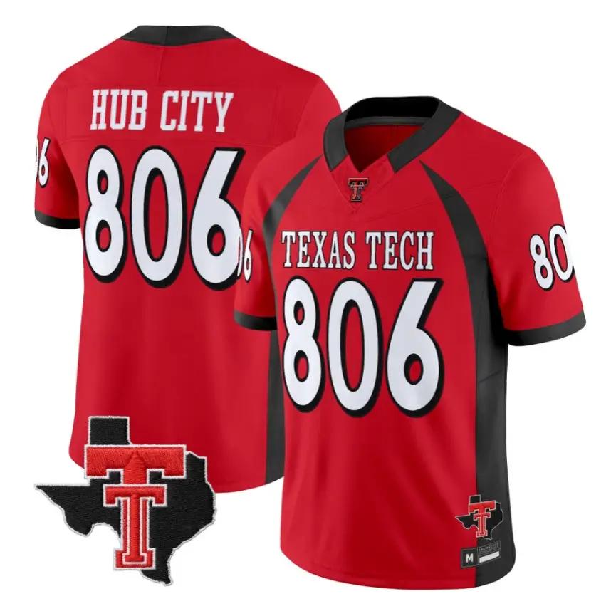 Hub City Jersey #806 Texas Tech Red Raiders 2026 Texas Patch All Stitched by My Store NCAA Football Jerseys