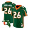 Hurricanes Jersey #26 Miami Hurricanes Throwback Florida Patch Stitched - Top Design Fan Hurricanes Jersey #26 Miami Hurricanes Throwback Florida Patch Stitched