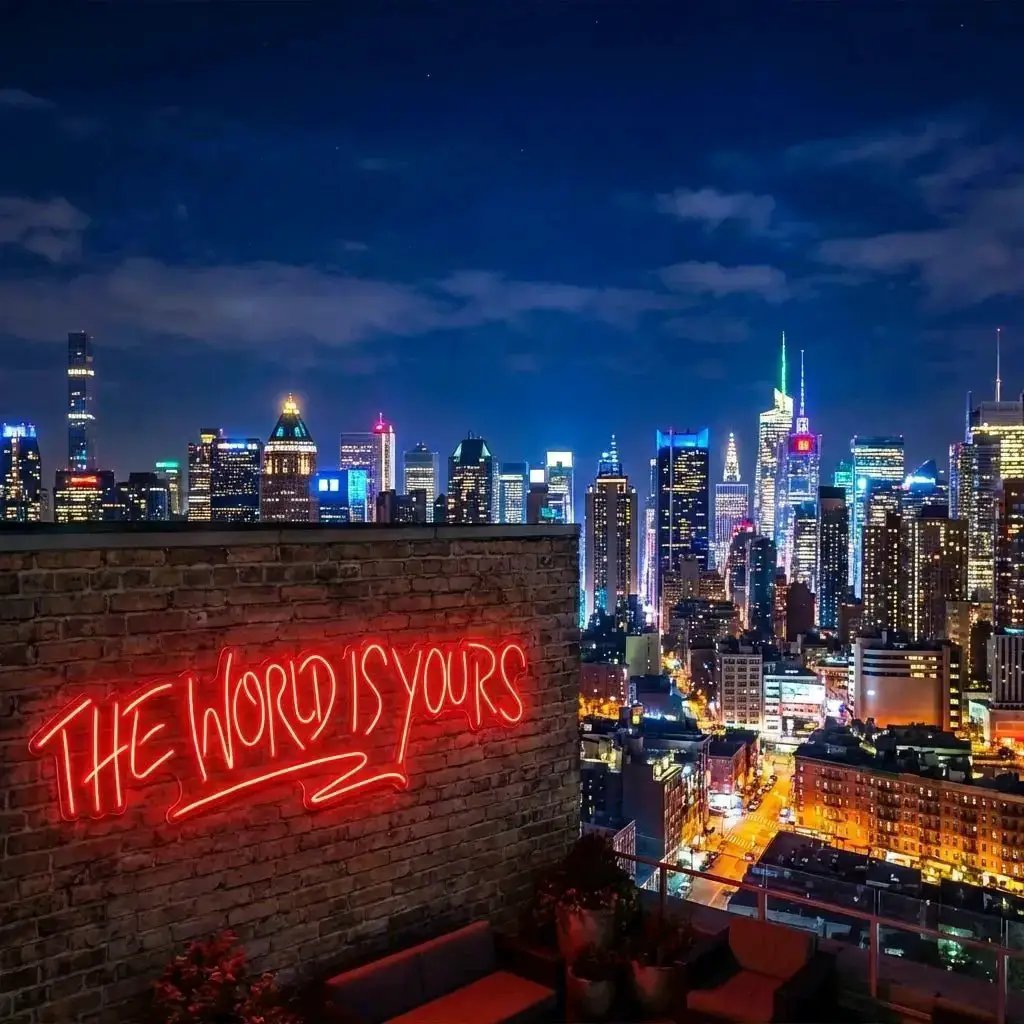 The World Is Yours Led Neon Sign Light - Upbeat Your Life by VN339