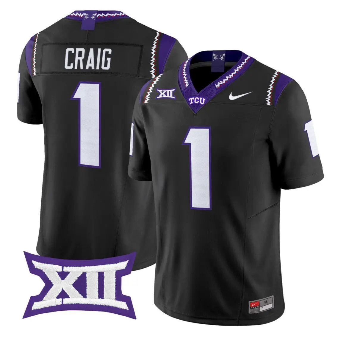 Jaden Craig Jersey #1 TCU Horned Frogs 2026 Vapor Limited Football Stitched - Top Design Fan Jaden Craig Jersey #1 TCU Horned Frogs 2026 Vapor Limited Football Stitched