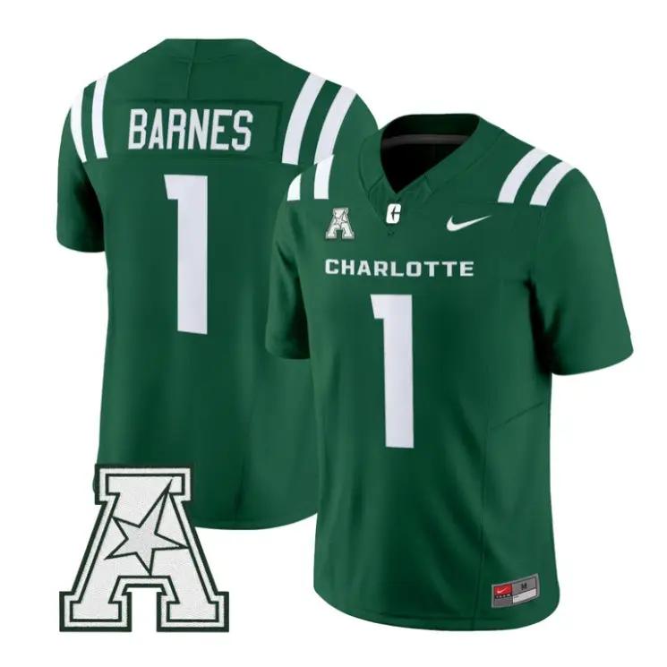 Jaden Barnes Jersey #1 Charlotte 49ers 2026 Vapor Limited Stitched by My Store NCAA Football Jerseys
