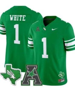 Jahiem White Jersey #1 North Texas Mean Green 2026 Limited Stitched by My Store NCAA Football Jerseys