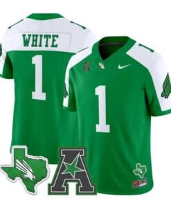 Jahiem White Jersey #1 North Texas Mean Green 2026 Limited Stitched by My Store NCAA Football Jerseys