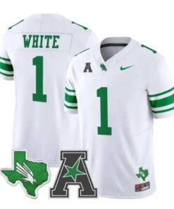 Jahiem White Jersey #1 North Texas Mean Green 2026 Limited Stitched by My Store NCAA Football Jerseys