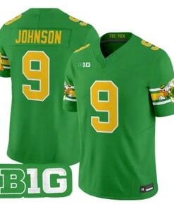 Jamari Johnson Jersey #9 Oregon Ducks Mighty Oregon 2026 Stitched Green by My Store NCAA Football Jerseys