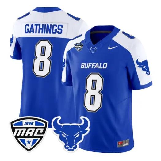 Jasaiah Gathings Jersey #8 Buffalo Bulls 2026 All Stitched by My Store NCAA Football Jerseys