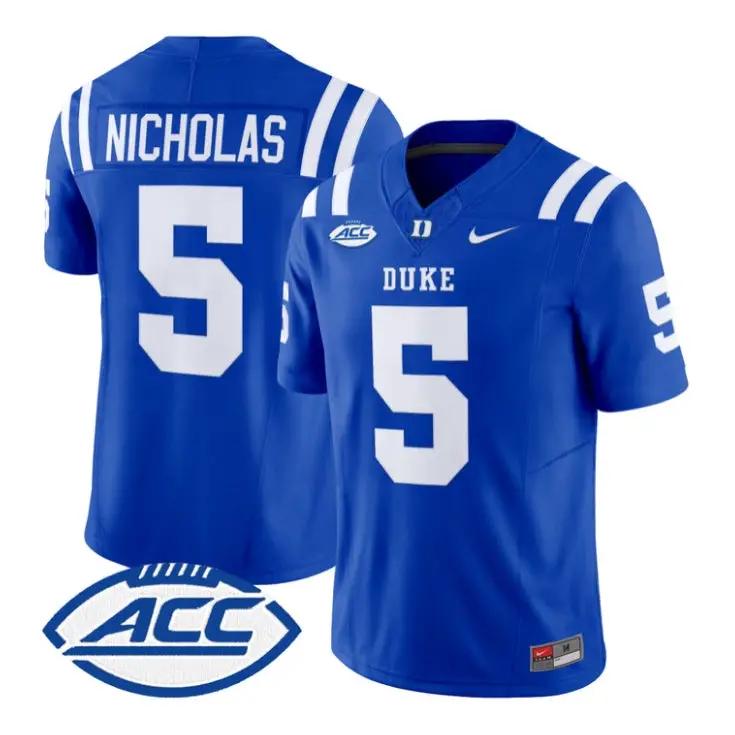 Javen Nicholas Jersey #5 Duke Blue Devils 2026 Limited All Stitched by My Store NCAA Football Jerseys
