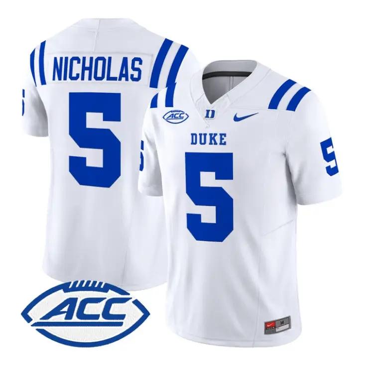 Javen Nicholas Jersey #5 Duke Blue Devils 2026 Limited All Stitched by My Store NCAA Football Jerseys