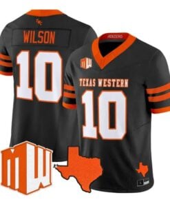 Jayden Wilson Jersey #10 UTEP Miners 2026 Going Dark in the Sun City Stitched by My Store NCAA Football Jerseys