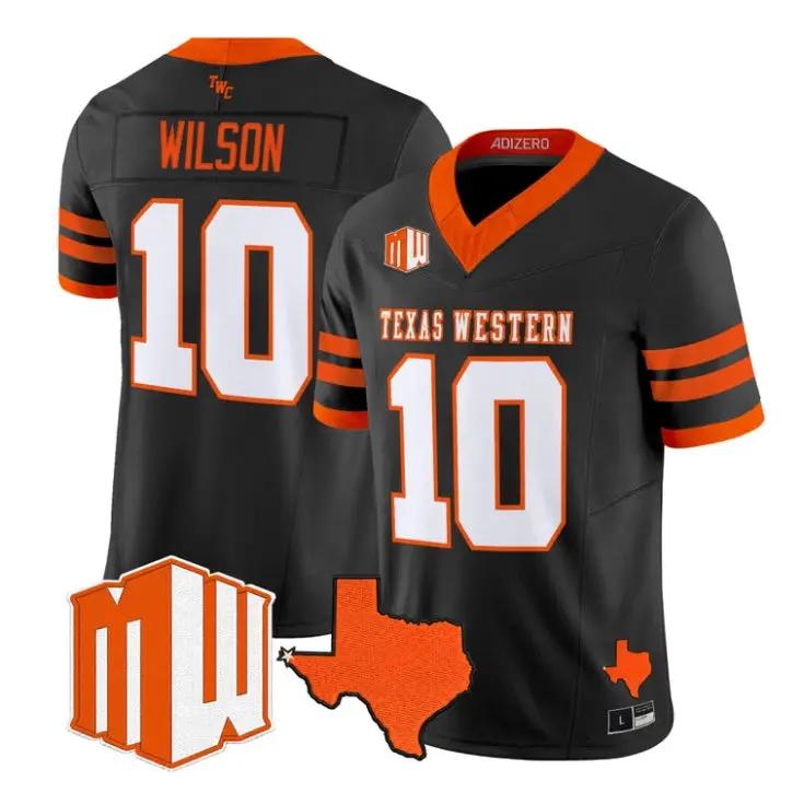 Jayden Wilson Jersey #10 UTEP Miners 2026 Going Dark in the Sun City Stitched by My Store NCAA Football Jerseys