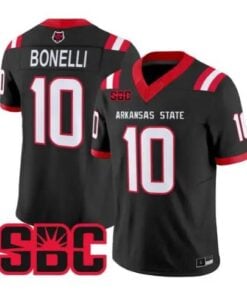 Jaylen Bonelli Jersey #10 Arkansas State Red Wolves 2026 Stitched by My Store NCAA Football Jerseys