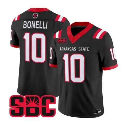 Jaylen Bonelli Jersey #10 Arkansas State Red Wolves 2026 Stitched by My Store NCAA Football Jerseys
