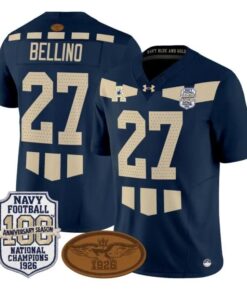 Joe Bellino Jersey #27 Navy Midshipmen 1926 National Championship Vapor Stitched by My Store NCAA Football Jerseys