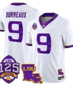 Joe Burrow Jersey #9 LSU Tigers Silent Season of 1918 Louisiana Patch Stitched by My Store NCAA Football Jerseys