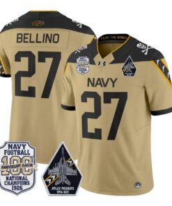Joe Bellino Jersey #27 Navy Midshipmen 100th Anni Patch All Stitched by My Store NCAA Football Jerseys