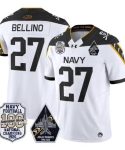 Joe Bellino Jersey #27 Navy Midshipmen 100th Anni Patch All Stitched by My Store NCAA Football Jerseys