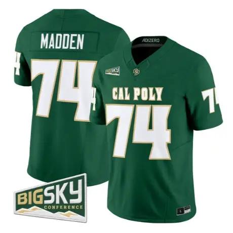 John Madden Jersey #74 Cal Poly Mustangs 2026 Vapor Stitched by My Store NCAA Football Jerseys