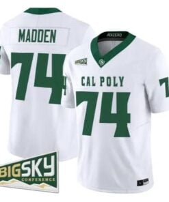 John Madden Jersey #74 Cal Poly Mustangs 2026 Vapor Stitched by My Store NCAA Football Jerseys