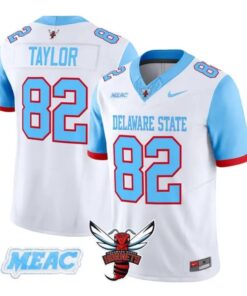 John Taylor Jersey #82 Delaware State Hornets 2026 Vapor All Stitched by My Store NCAA Football Jerseys