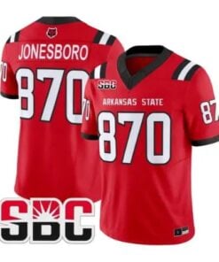 Jonesboro Jersey #870 Arkansas State Red Wolves 2026 All Stitched by My Store NCAA Football Jerseys