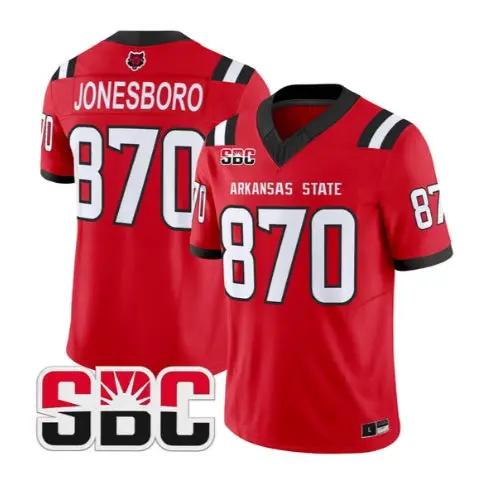 Jonesboro Jersey #870 Arkansas State Red Wolves 2026 All Stitched by My Store NCAA Football Jerseys