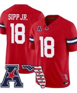 Joseph Sipp Jr Jersey #18 Florida Atlantic Owls 2026 Florida Patch Stitched by My Store NCAA Football Jerseys