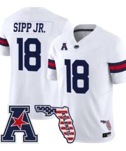 Joseph Sipp Jr Jersey #18 Florida Atlantic Owls 2026 Florida Patch Stitched by My Store NCAA Football Jerseys