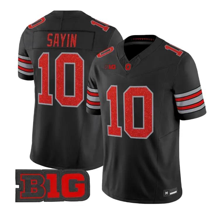 Julian Sayin Jersey #10 Ohio State Buckeyes Glitter Vapor Stitched by My Store NCAA Football Jerseys