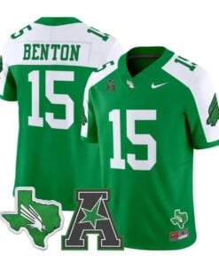 Justin Benton Jersey #15 North Texas Mean Green 2026 Vapor Stitched by My Store NCAA Football Jerseys